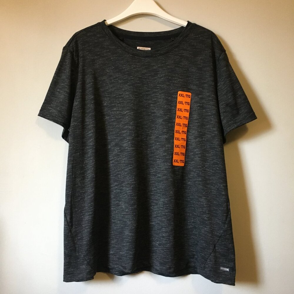 NWT Mondetta Performance Driven Athletic Tee XXL Dark Heathered Grey, White NEW - Picture 2 of 15